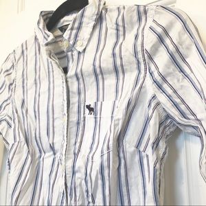 💙💜 LIKE NEW 💜💙 Blue & Purple Striped Shirt S